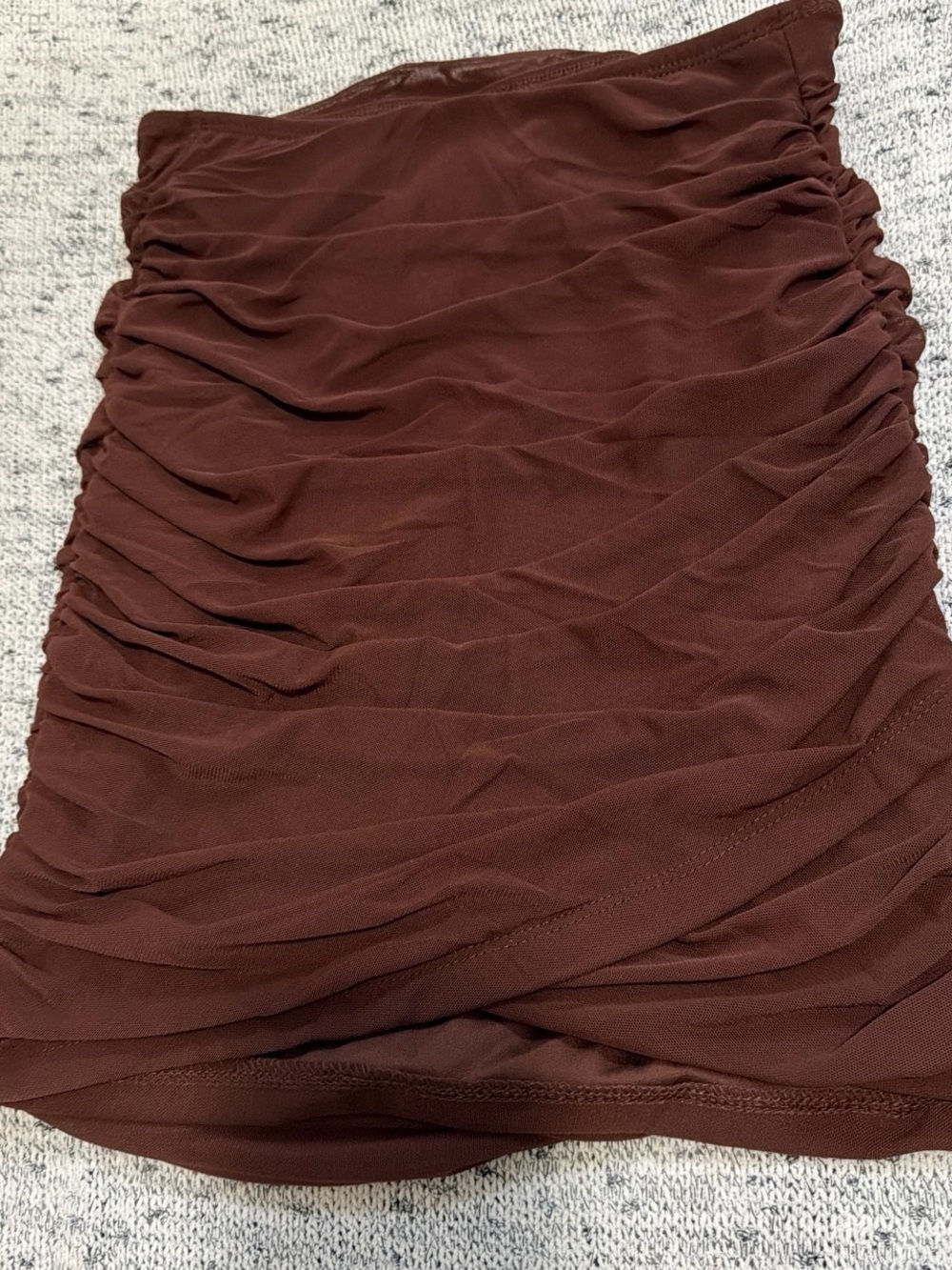 SHEIN Chocolate Brown Ruched Mini Skirt